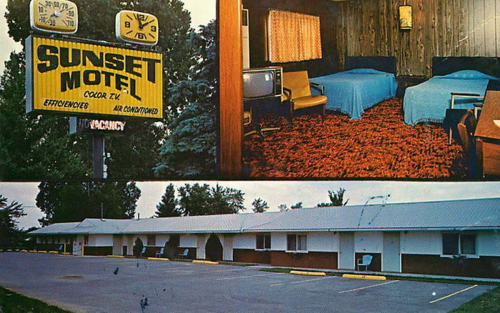 Sunset Motel - Old Postcard